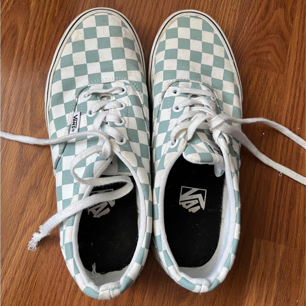 Vans Mint Green Checkered Shoes